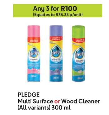 PLEDGE Multi Surface or Wood Cleaner