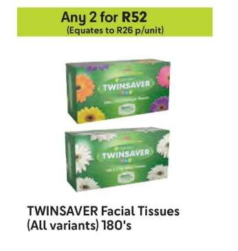 Twinsaver Facial Tissues