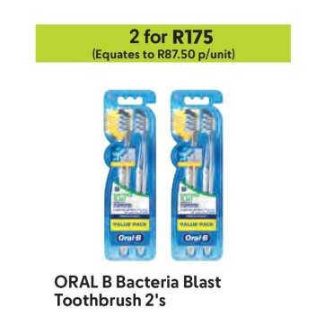 ORAL B Bacteria Blast Toothbrush 2's
