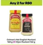Colman's Hot English Mustard or Dijon Mustard
