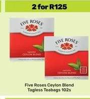Five Roses Ceylon Blend Tagless Teabags 102s