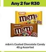 m&m's Coated Chocolate Candy 45 g Assorted