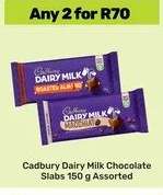 Cadbury Dairy Milk Chocolate Slabs 150 g Assorted