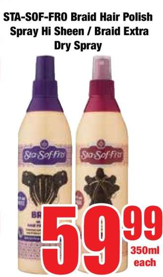 STA-SOF-FRO Braid Hair Polish Spray Hi Sheen / Braid Extra Dry Spray