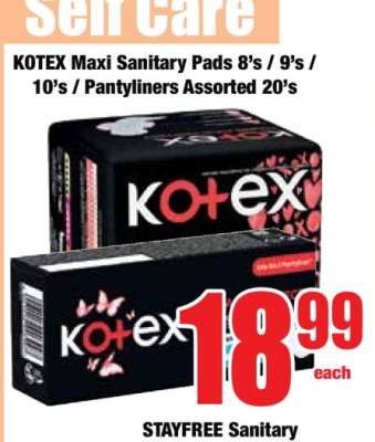 KOTEX Maxi Sanitary Pads 8's / 9's / 10's / Pantyliners Assorted 20's