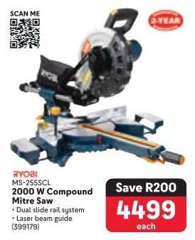 RYOBI MS-255SCL 2000 W Compound Mitre Saw