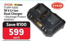 Ryobi 18 V Li-ion Dual Charger