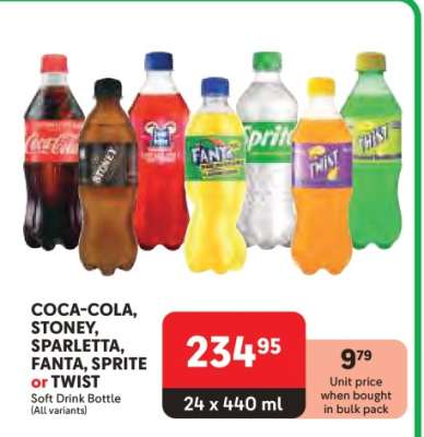 COCA-COLA, STONEY, SPARLETTA, FANTA, SPRITE or TWIST