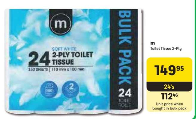 m Toilet Tissue 2-Ply