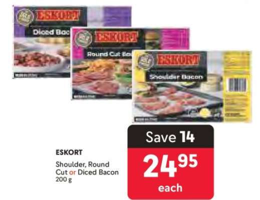 ESKORT Shoulder, Round Cut or Diced Bacon