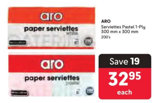 ARO Serviettes Pastel 1-Ply