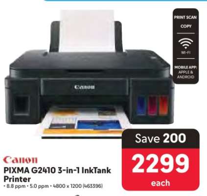 Canon PIXMA G2410 3-in-1 InkTank Printer