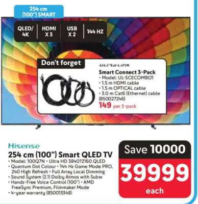 Hisense 254 cm (100") SMART QLED TV