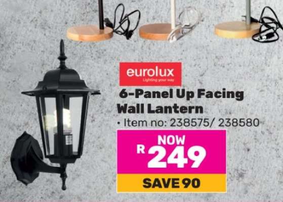 6-Panel Up Facing Wall Lantern