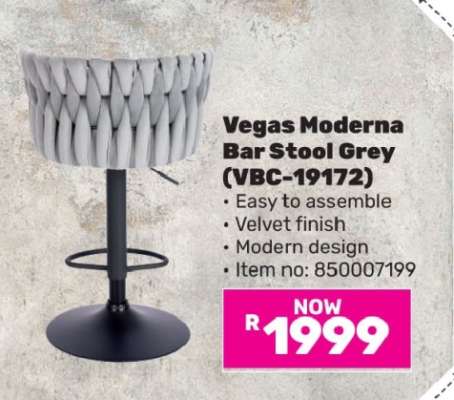 Vegas Moderna Bar Stool Grey (VBC-19172)
