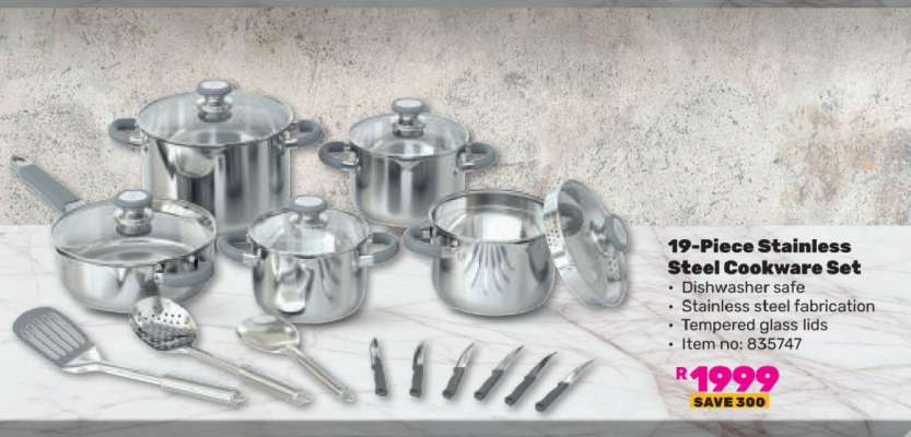 19-Piece Stainless Steel Cookware Set