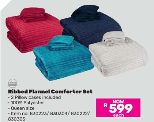 Ribbed Flannel Comforter Set