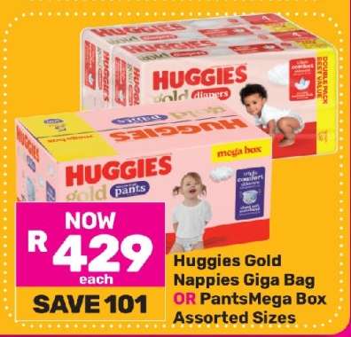 Huggies Gold Nappies Giga Bag OR Pants Mega Box