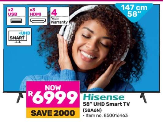 Hisense 58" UHD Smart TV (58A6N)