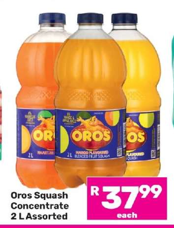 Oros Squash Concentrate 2 L Assorted