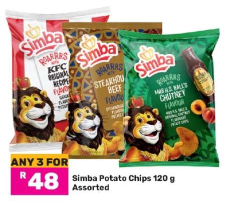Simba Potato Chips 120 g Assorted
