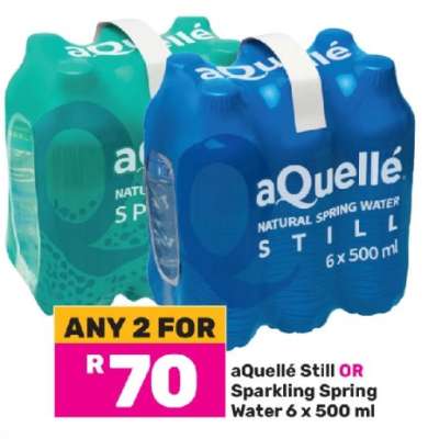 aQuellé Still OR Sparkling Spring Water 6 x 500 ml