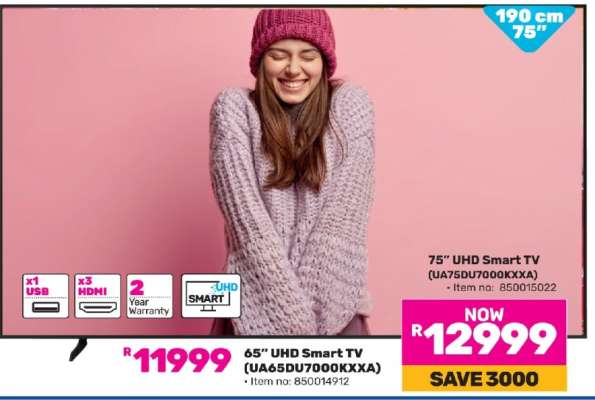 65" UHD Smart TV (UA65DU7000KXXA)