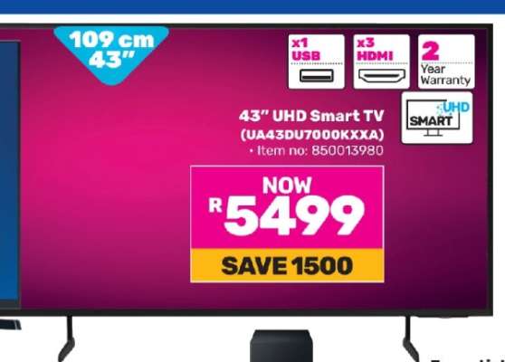 43" UHD Smart TV (UA43DU7000KXXA)