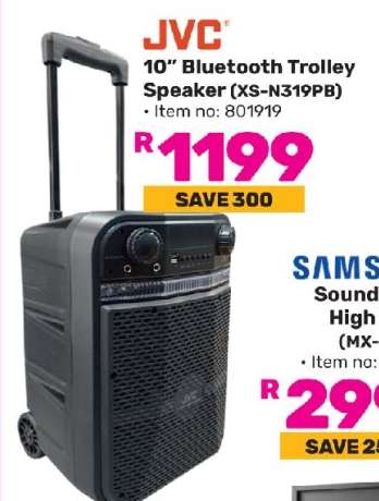 JVC 10" Bluetooth Trolley Speaker XS-N319PB