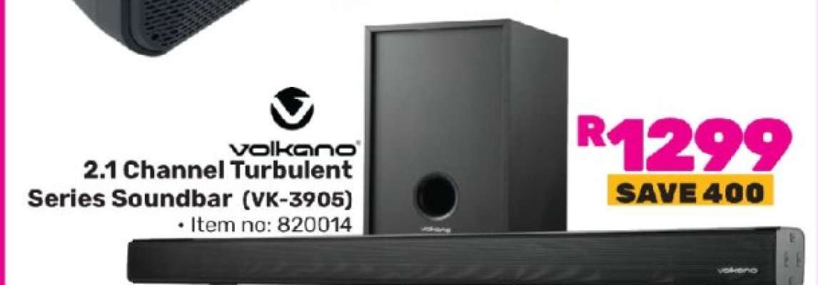 Volkano 2.1 Channel Turbulent Series Soundbar (VK-3905)