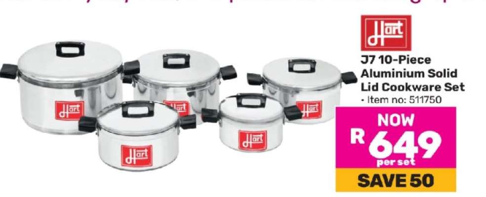 J7 10-Piece Aluminium Solid Lid Cookware Set