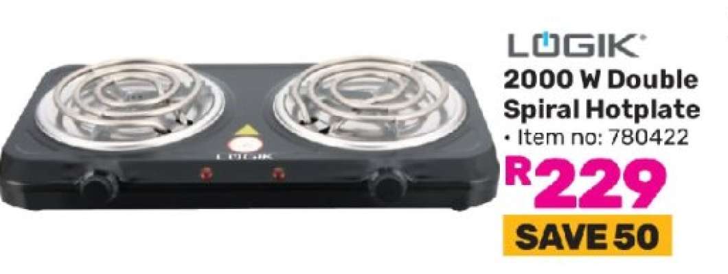 LÖGIK 2000 W Double Spiral Hotplate