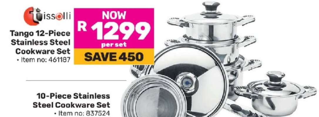 Tissolli Tango 12-Piece Stainless Steel Cookware Set
