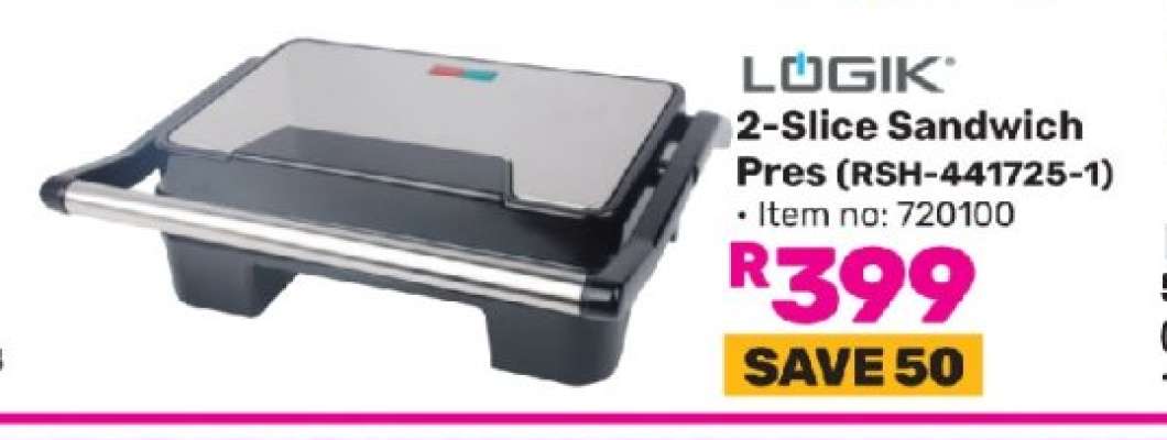 LÖGIK 2-Slice Sandwich Press