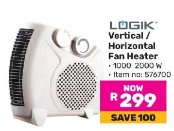 Logik Vertical/Horizontal Fan Heater