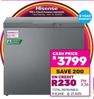 Hisense 198 L Chest Freezer H245CFS