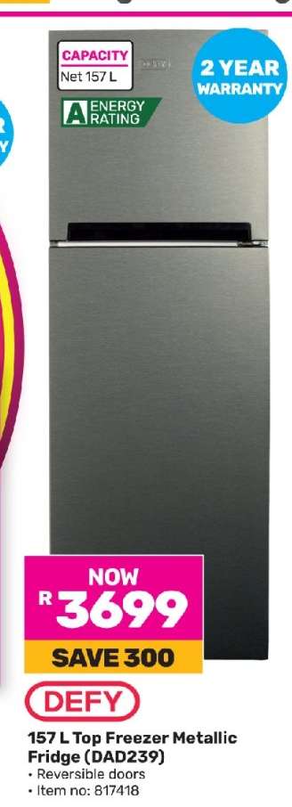 157 L Top Freezer Metallic Fridge (DAD239)