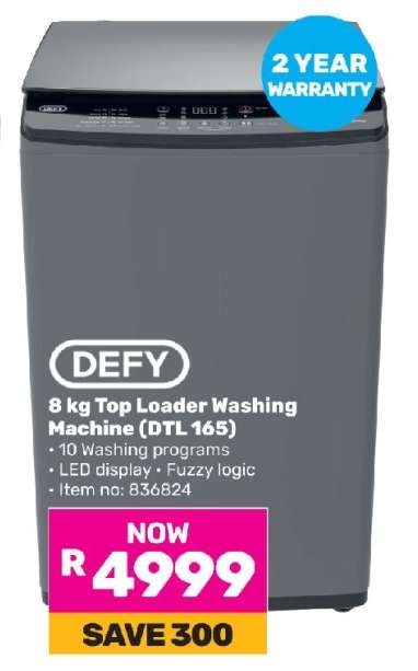DEFY 8 kg Top Loader Washing Machine (DTL 165)