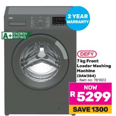 DEFY 7 kg Front Loader Washing Machine (DAW384)
