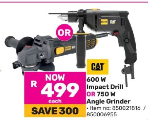 600 W Impact Drill OR 750 W Angle Grinder