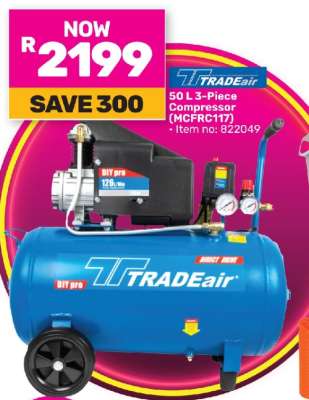 TRADEair 50 L 3-Piece Compressor