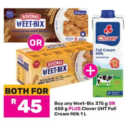 Bokomo Weet-Bix & Clover Full Cream Milk