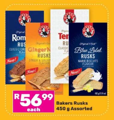 Bakers Rusks 450 g Assorted