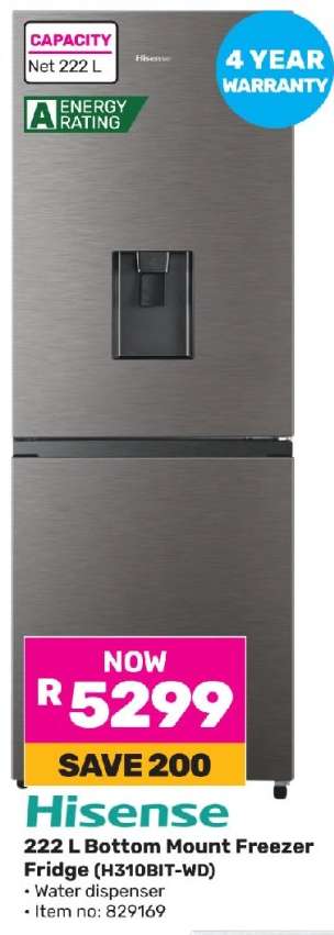 Hisense 222 L Bottom Mount Freezer Fridge (H310BIT-WD)