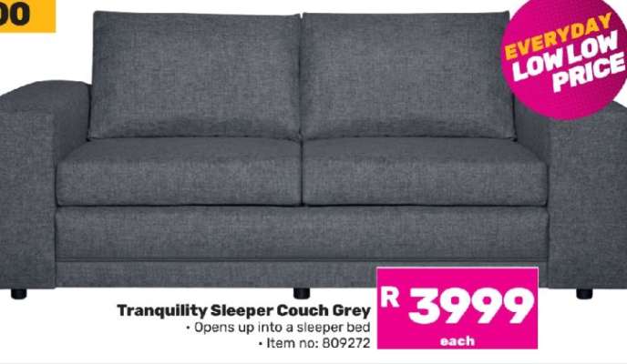 Tranquility Sleeper Couch Grey