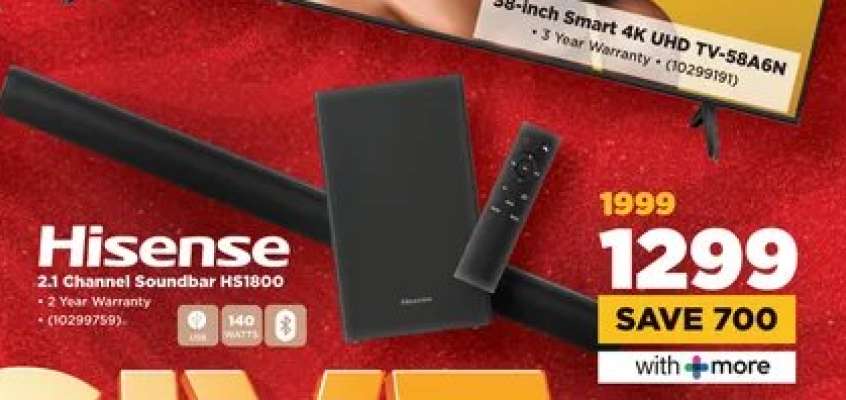 Hisense 2.1 Channel Soundbar HS1800