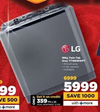 LG 18Kg Twin Tub Grey TT861RWP