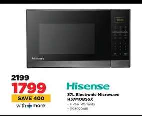Hisense 37L Electronic Microwave H37MOB5SX