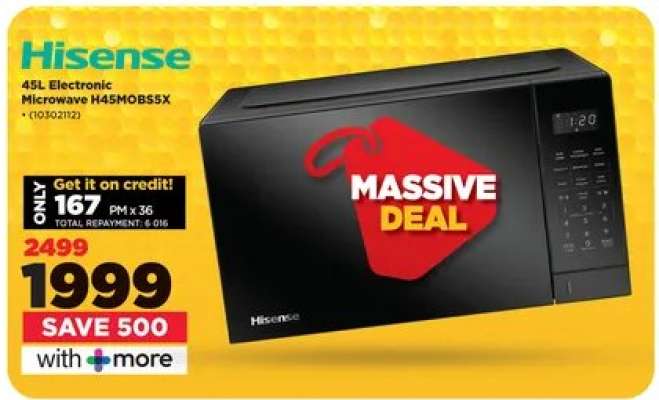 Hisense 45L Electronic Microwave H45MOBS5X