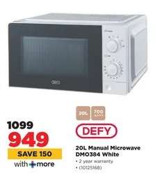 20L Manual Microwave DMO384 White